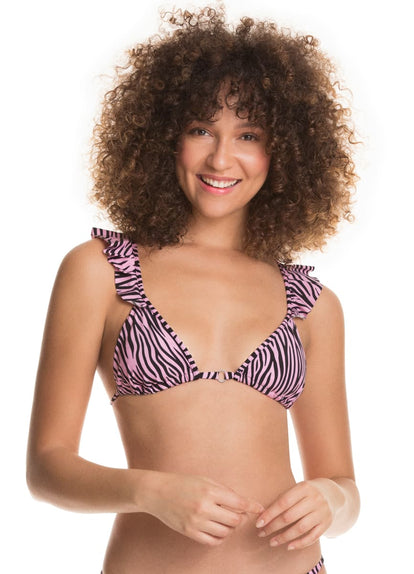 Thumbnail - Foto de Striped Fantasy Pirouette Ruffle Triangle Bikini Top by Maaji - Tops - Vestidos de Baño - 1
