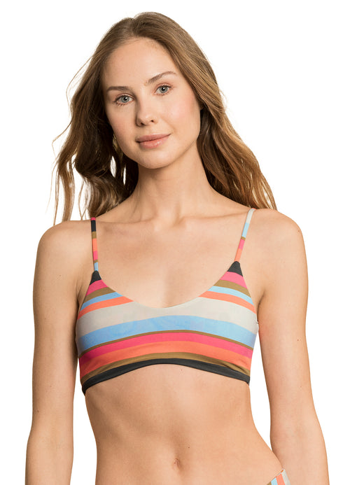 Main image -  Maaji Multistripe Lanai Sporty Bralette Bikini Top