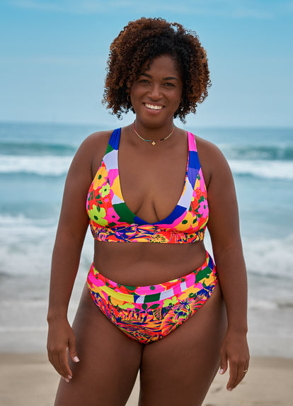  Maaji Crayonflower Rocky Long Line Triangle Bikini Top