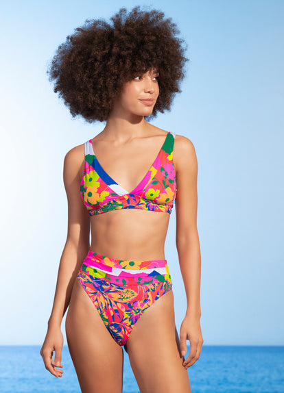 Maaji Crayonflower Rocky Long Line Triangle Bikini Top