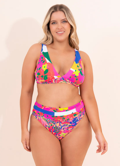  Maaji Crayonflower Rocky Long Line Triangle Bikini Top