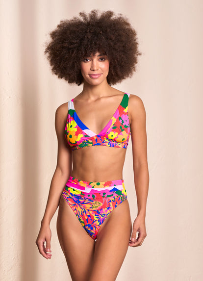  Maaji Crayonflower Rocky Long Line Triangle Bikini Top