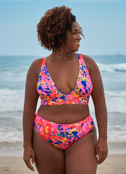 Thumbnail - Maaji Crayonflower Rocky Long Line Triangle Bikini Top - 1