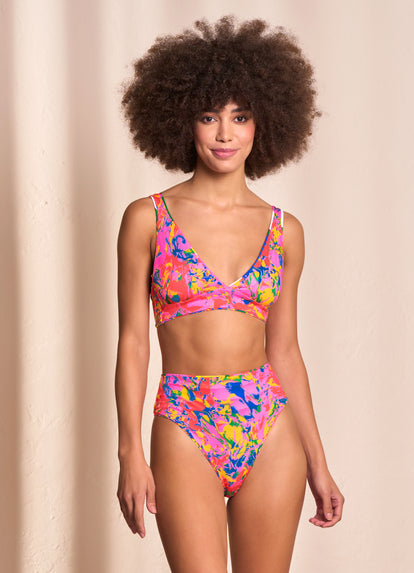 Thumbnail - Maaji Crayonflower Rocky Long Line Triangle Bikini Top - 27