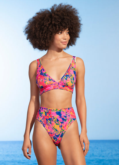 Thumbnail - Maaji Crayonflower Rocky Long Line Triangle Bikini Top - 25