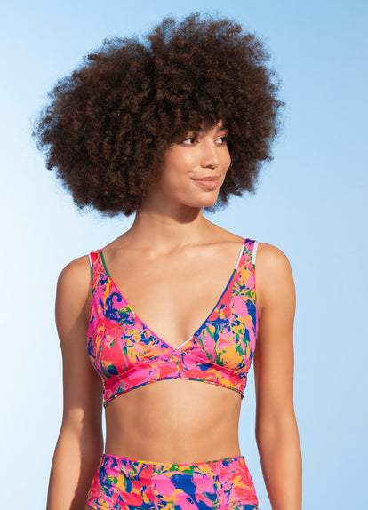 Thumbnail - Maaji Crayonflower Rocky Long Line Triangle Bikini Top - 24