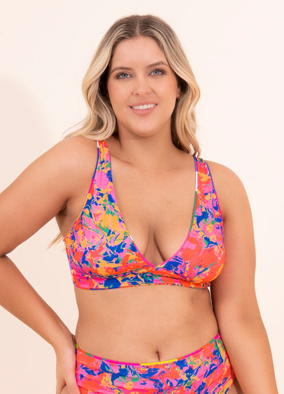  Maaji Crayonflower Rocky Long Line Triangle Bikini Top