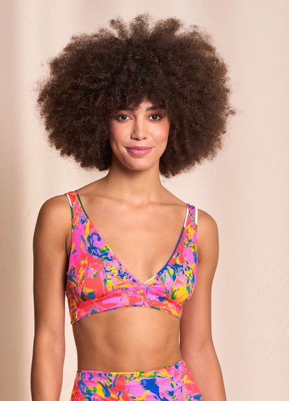  Maaji Crayonflower Rocky Long Line Triangle Bikini Top