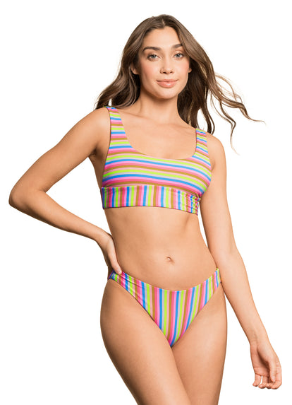  Maaji Rainbow Stripe Donna Sporty Bralette Bikini Top