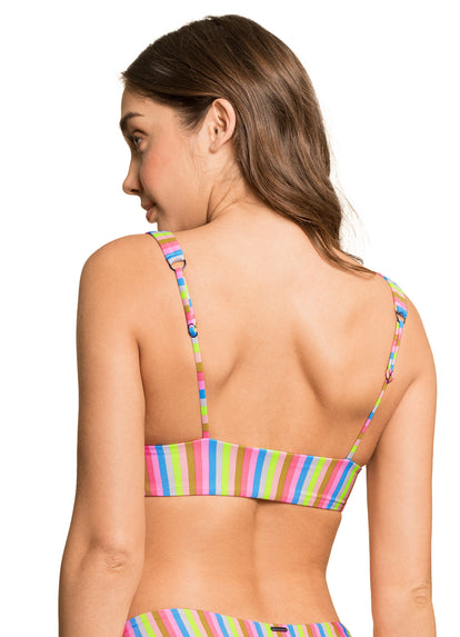 Thumbnail - Maaji Rainbow Stripe Donna Sporty Bralette Bikini Top - 6
