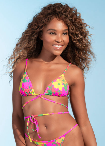 Thumbnail - Maaji Crayonflower Coco Sliding Triangle Bikini Top - 13