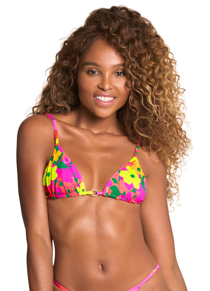 Thumbnail - Maaji Crayonflower Coco Sliding Triangle Bikini Top - 19