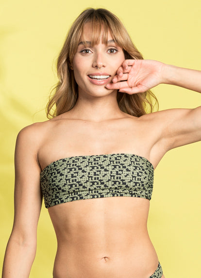  Maaji Smiley Circuit Bandee Strapless Bandeau Bikini Top