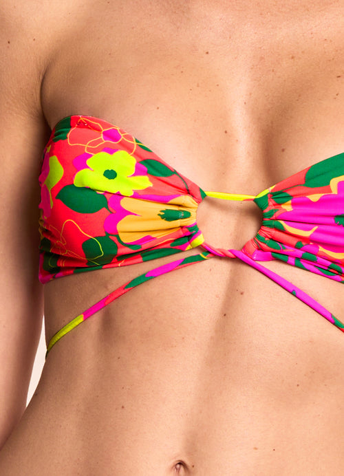 Main image -  Maaji Crayonflower Key Strapless Bandeau Bikini Top