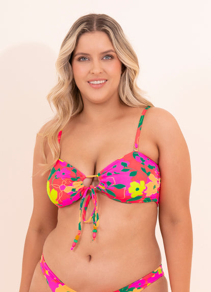 Thumbnail - Maaji Crayonflower Key Strapless Bandeau Bikini Top - 2