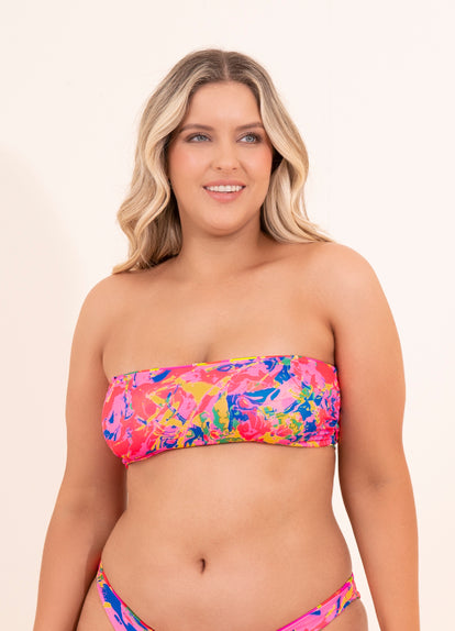 Thumbnail - Maaji Crayonflower Key Strapless Bandeau Bikini Top - 18