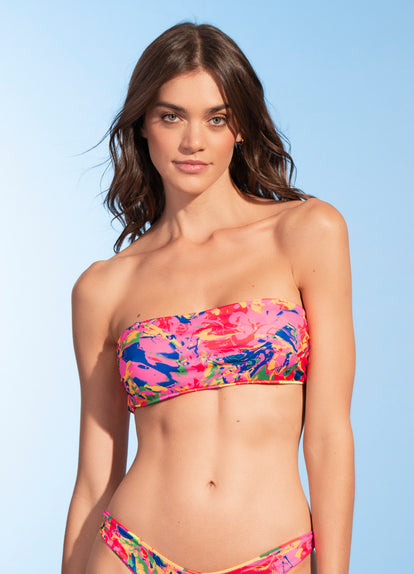  Maaji Crayonflower Key Strapless Bandeau Bikini Top