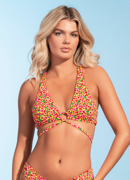  Maaji Miniflore Hoop Sporty Triangle Bikini Top
