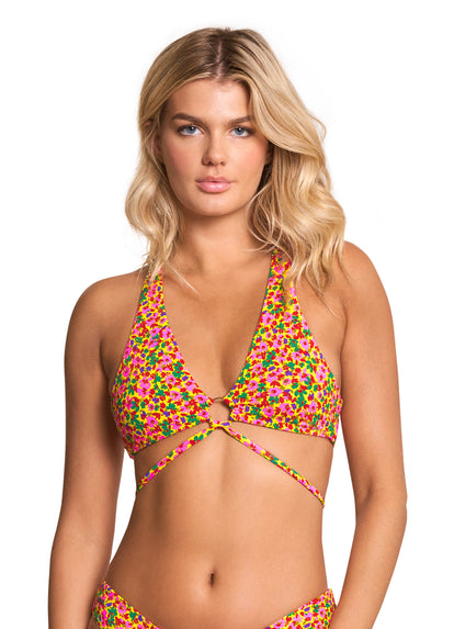  Maaji Miniflore Hoop Sporty Triangle Bikini Top