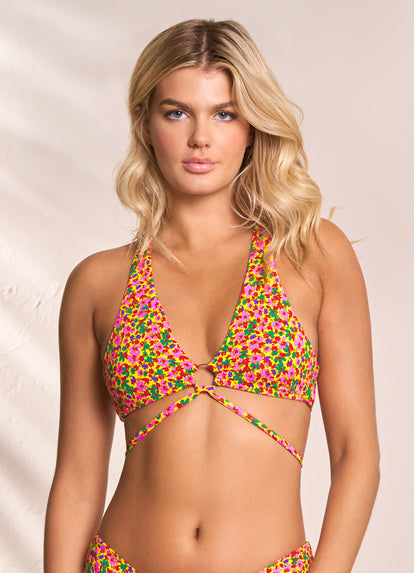 Thumbnail - Maaji Miniflore Hoop Sporty Triangle Bikini Top - 7