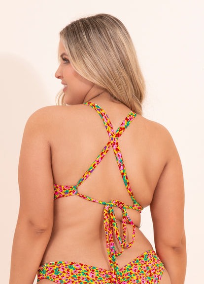  Maaji Miniflore Hoop Sporty Triangle Bikini Top
