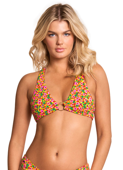 Thumbnail - Maaji Miniflore Hoop Sporty Triangle Bikini Top - 19