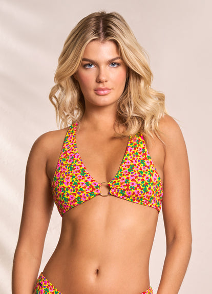  Maaji Miniflore Hoop Sporty Triangle Bikini Top