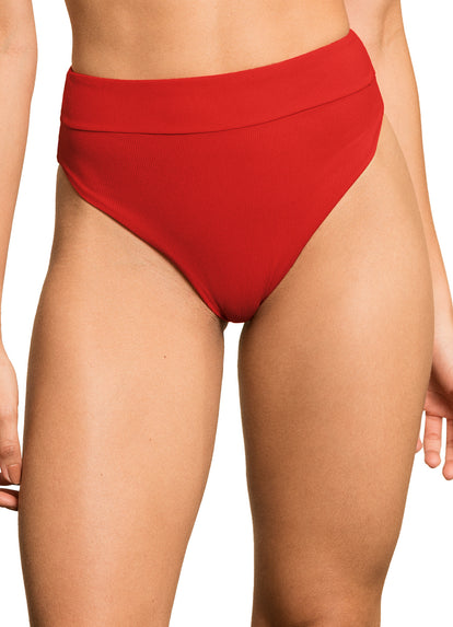 Thumbnail - Maaji Crimson Suzy Q High Rise/High Leg Bikini Bottom - 1