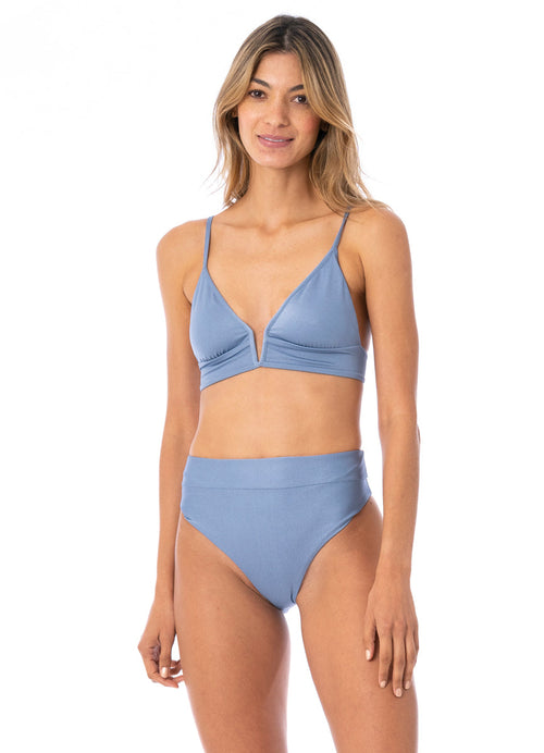 Main image -  Foto de Steel Parade Long Line Triangle Bikini Top by Maaji - Tops - Vestidos de Baño