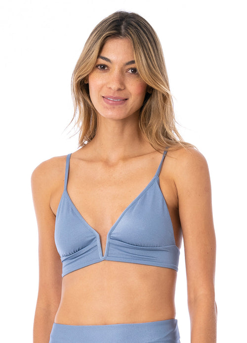 Hover image -  Foto de Steel Parade Long Line Triangle Bikini Top by Maaji - Tops - Vestidos de Baño