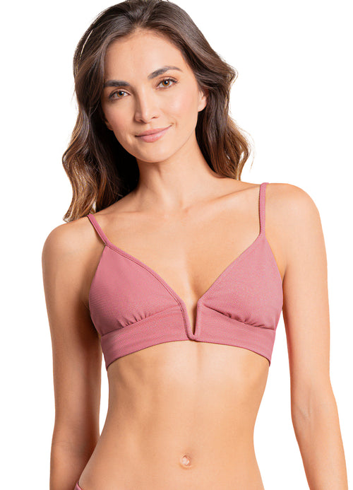 Main image -  Maaji Salmonberry Parade Long Line Triangle Bikini Top