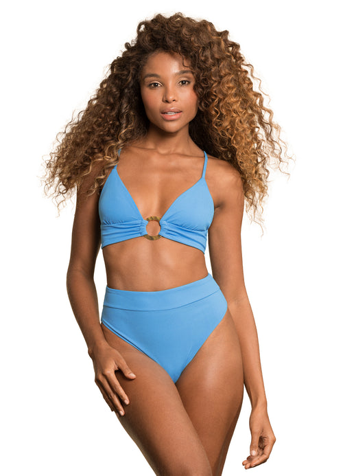 Alternative image -  Maaji Pool Blue Shine Long Line Triangle Bikini Top
