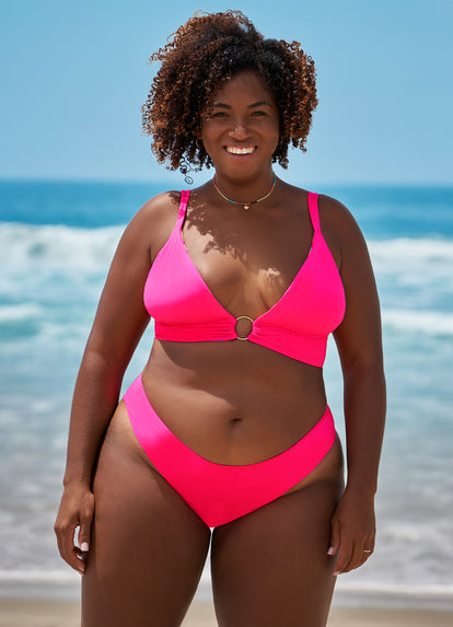 Thumbnail - Maaji Dragon Fruit Shine Long Line Triangle Bikini Top - 4