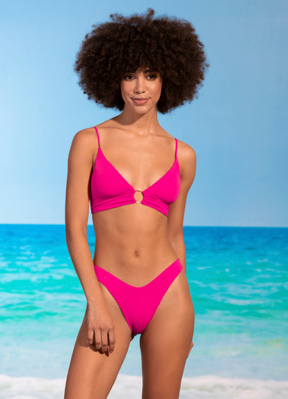 Thumbnail - Maaji Dragon Fruit Shine Long Line Triangle Bikini Top - 7