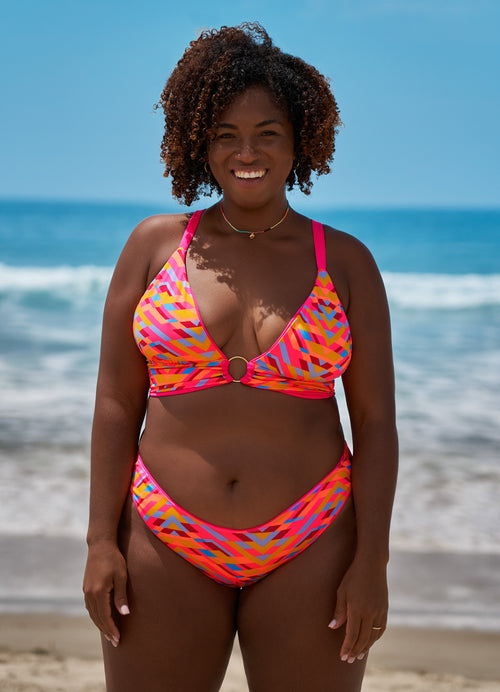 Hover image -  Maaji Dragon Fruit Shine Long Line Triangle Bikini Top