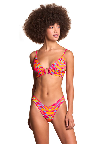 Thumbnail - Maaji Dragon Fruit Shine Long Line Triangle Bikini Top - 15