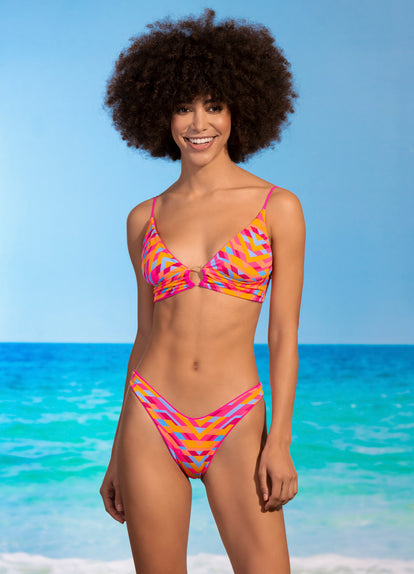  Maaji Dragon Fruit Shine Long Line Triangle Bikini Top