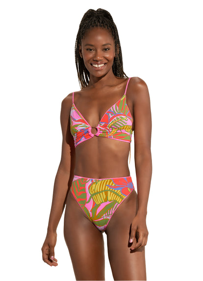  Maaji Bombon Pink Shine Long Line Triangle Bikini Top