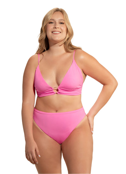  Maaji Bombon Pink Shine Long Line Triangle Bikini Top