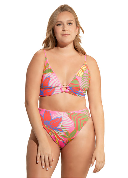 Thumbnail - Maaji Bombon Pink Shine Long Line Triangle Bikini Top - 16