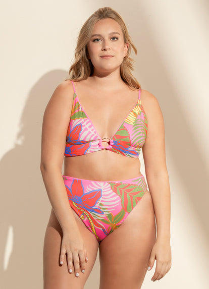 Thumbnail - Maaji Bombon Pink Shine Long Line Triangle Bikini Top - 24