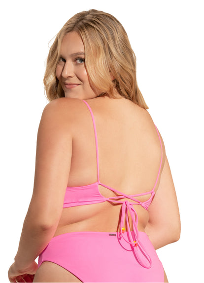  Maaji Bombon Pink Shine Long Line Triangle Bikini Top