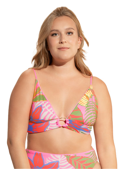  Maaji Bombon Pink Shine Long Line Triangle Bikini Top