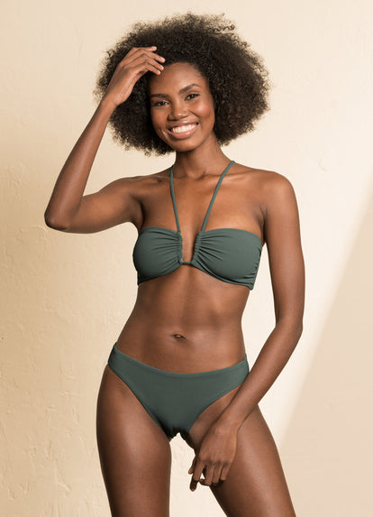 Thumbnail - Maaji Crocodile Green Ursule V Wire Bandeau Bikini Top - 4