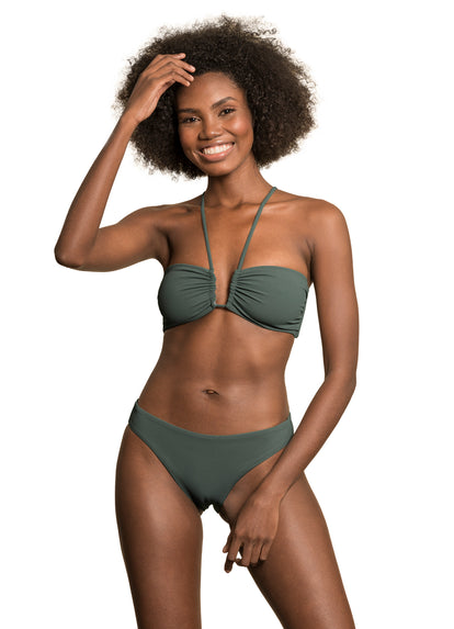  Maaji Crocodile Green Ursule V Wire Bandeau Bikini Top