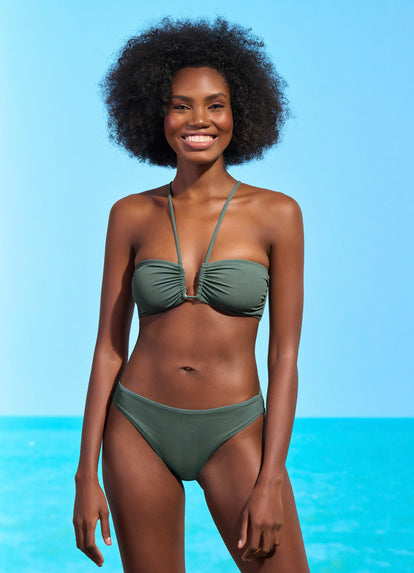 Thumbnail - Maaji Crocodile Green Ursule V Wire Bandeau Bikini Top - 6