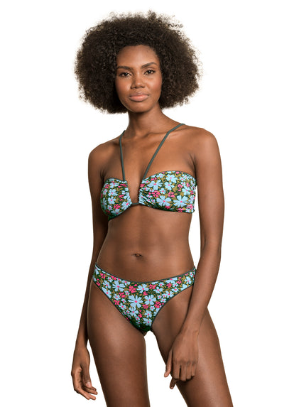 Thumbnail - Maaji Crocodile Green Ursule V Wire Bandeau Bikini Top - 13