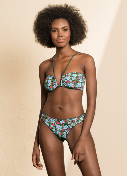  Maaji Crocodile Green Ursule V Wire Bandeau Bikini Top