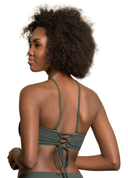 Thumbnail - Maaji Crocodile Green Ursule V Wire Bandeau Bikini Top - 7