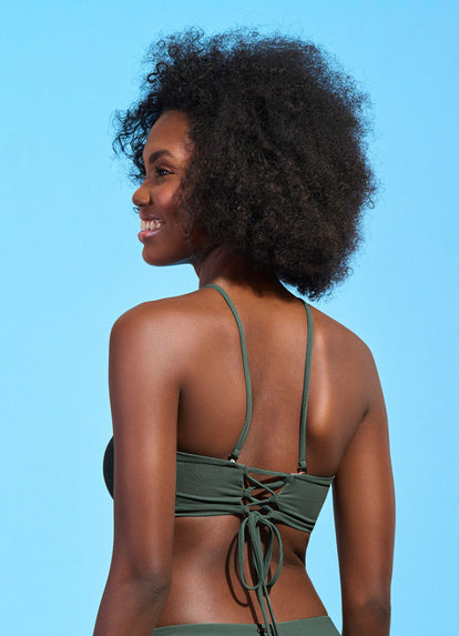 Thumbnail - Maaji Crocodile Green Ursule V Wire Bandeau Bikini Top - 10
